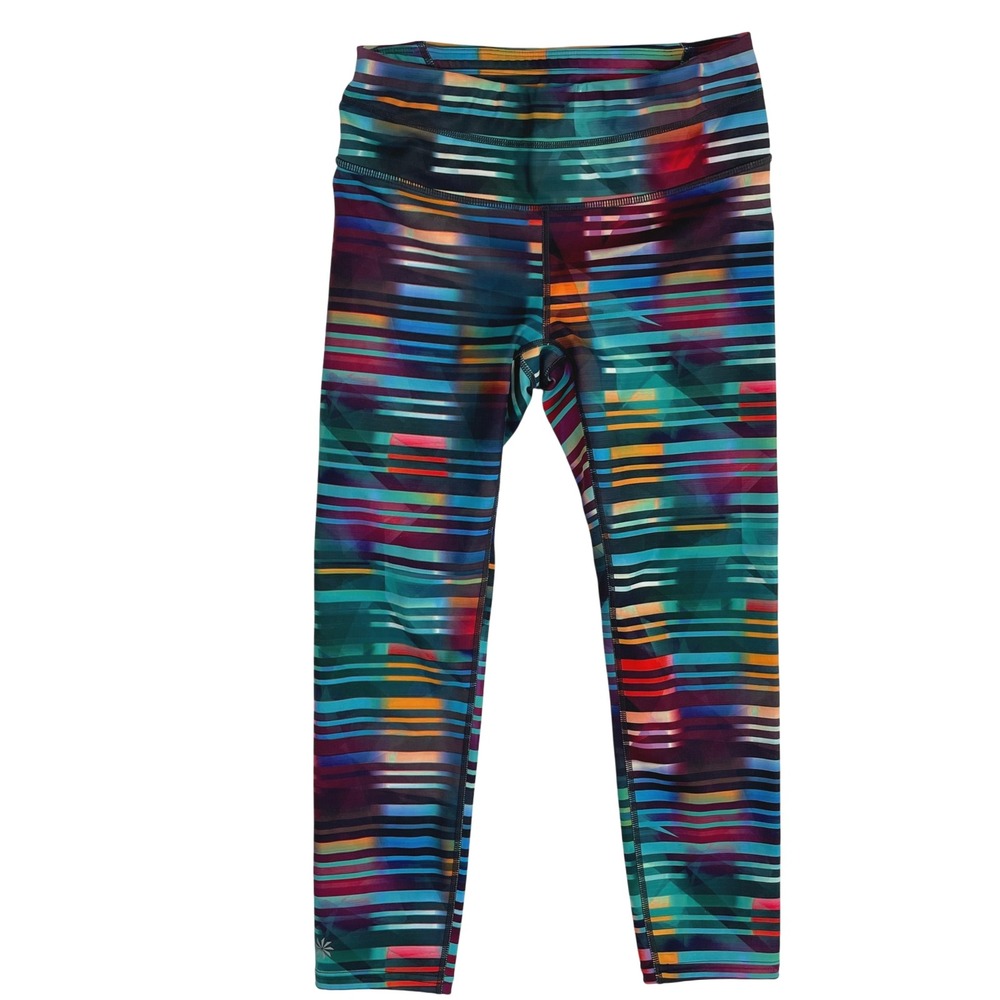 Athleta XS Multicolor High Rise Chaturanga Capri Leggings Activewear 24W